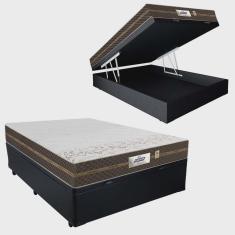 Cama Box Bau Casal + Colchao Flora (138x188x60) - Gazin