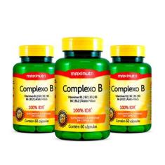 Kit 03 Complexo B 100% IDR com 60 Capsulas Maxinutri