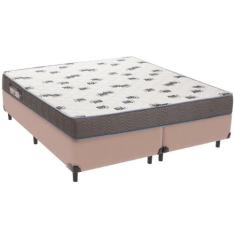 Cama Box Bege E Colchão Light Espuma D33 Queen Ortobom