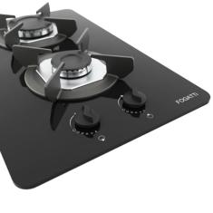 COOKTOP FOGATTI SAFE 2 BOCAS MESA VIDRO - PRETO FLANGE INOX