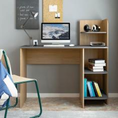 Escrivaninha Mesa Escritório com Estante Bordas Arredondadas Link 3 Pr