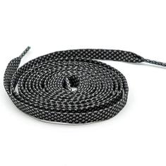 Teeoff Cadarços atléticos planos refletivos para tênis, Preto, 47.2"