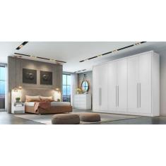 Guarda Roupa Casal 100% MDF 6 Portas 8 Gavetas - Livorno-Branco - Móveis Novo Horizonte