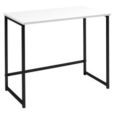 Escrivaninha Phoenix Industrial Daf Móveis 80 cm (largura) Tampo Madeira MDF Branco Base Aço Preto