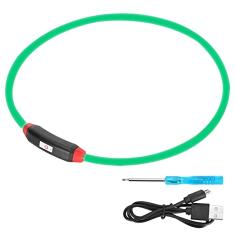 Coleira de Cachorro LED, USB Recarregável, Segura, Resistente à Mordida, LED Ajustável, Design de Trava, Coleira de Cachorro LED de Longa Duração para Suprimentos para Animais de