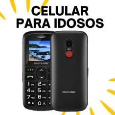 Celular vita multilaser p9121 teclas grandes sos, Preto