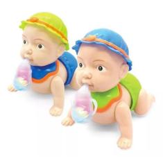 Brinquedo Boneca Bebê Engatinha Com Mamadeira Som E Luz - Toy King