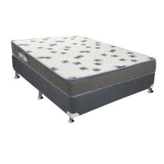 Cama Box Casal: Colchão Espuma D33 Ortobom Light + Base Crc Suede Gray(138X188)