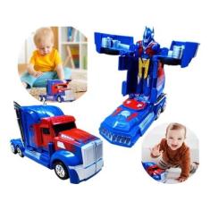Caminhão Transformers Optimus Prime Pilha Vira Robô Som Luz - Robot