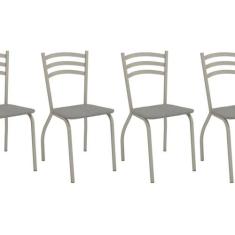Conjunto 4 Cadeiras para Sala de Jantar Portugal Metal - Kappesberg