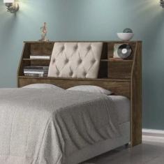 Cabeceira Cama Queen 4 Nichos Nubia Cambel Móveis Castanho