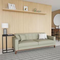 Sofá 3 Lugares Sandnes Capitonê Bege