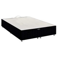 Cama Box Baú Casal Bordado Black (138x188x35) - Anjos