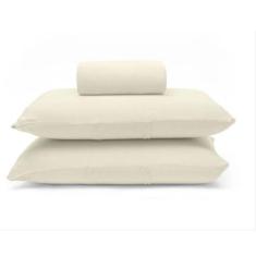 Jogo de Cama Buettner King Malha Basic Liso 3 Peças Perola