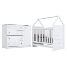 Berço Montessoriano Americano E Cômoda Infantil Mississipi Branco – Henn