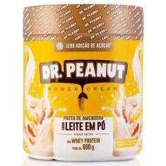Pasta de Amendoim Pro 600g com Whey Protein - Dr Peanut, Leite em pó, 