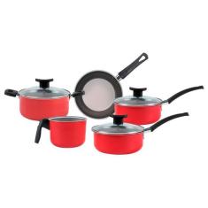 Jogo de Panelas Brinox Ruby 5 Peças Vermelho, Vermelho, 5