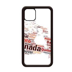 Mapa do Canadá com nomes de cidades para iPhone 11 Pro Max capa para celular Apple