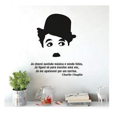 Adesivo De Parede Motivacional Charlie Chaplin 70x60cm