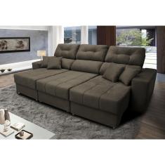 Sofá Retrátil e Reclinável Cama inBox Diamond . 2,25m Tecido Suede Velusoft