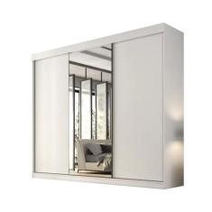 Guarda Roupa Garibaldi 3 Portas De Correr Com Espelho Móveis Valverde Branco