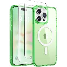 GONEZ Capa magnética para iPhone 13 Pro Max, compatível com MagSafe,[2 protetores de tela e 2 capas de câmera] [anti-impressões digitais] Capa protetora de telefone fina translúcida fosca à prova de