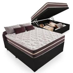 Cama Box Baú Casal + Colchão De Molas Prime Colchões Classic Superlastic 138x188x64