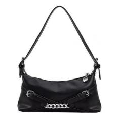 Bolsa Social Feminina Alça De Ombro Corrente Baguete Preta - Alwy, Pre