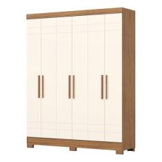 Guarda Roupa Casal B369 Nature Off White Henn - Briz Móveis - Briz Mov