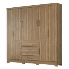 Guarda Roupa Casal New Realce 8 Portas E 4 Gavetas Amêndola - Demóbile Amêndola