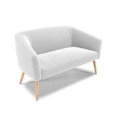 Sofá Namoradeira 2 Lugares Pé Palito Natural Stella Bouclê D03 - D`rossi Cor Off White