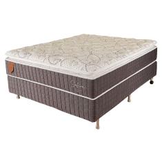 Cama Box Viúva (Box + Colchão) 128X188X67 Safira Prorelax Molas Ensacadas Pillow Top Viscoelástico - Cinza