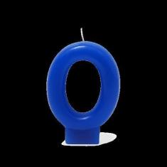 Vela Aniversário Solid Colors Azul Número 0 - 01 unid - Silverfestas