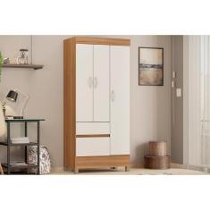Guarda Roupa 3 Portas E 2 Gavetas Wind Amêndola-Off White - Demóbile