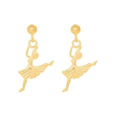 Brinco Infantil Rommanel Banhado Ouro Bailarina 524097, 0