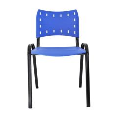 Cadeira Iso para Escola Escritório Comércio Azul Base Preta