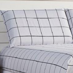 Jogo De Lençol Lines Solteiro Micropercal 180fios 2 Peças - Branco