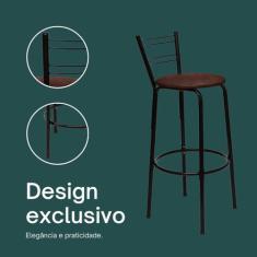 Banqueta Banco Cadeira Alto Para Balcão Bar Bancada Cozinha Área Lazer