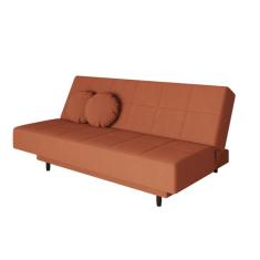 Sofá-Cama Casal 3 Lugares Jimmy Suede Terracota