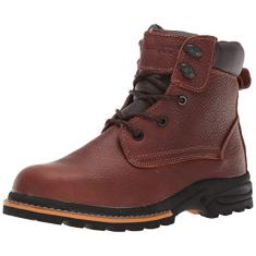 Ad Tec Bota de trabalho masculina com cadarço e segurança no tornozelo, Marrom, 9.5 Wide