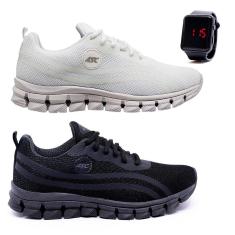 Kit 2 Pares Tênis Masculino Ascension Lege 21 Tamanho Especial Com Relógio-Masculino