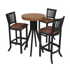 Conjunto Mesa Bistrô com 3 Banquetas Preto Sevilha