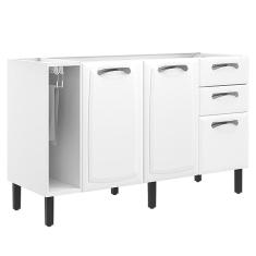 Balcão de Cozinha Itatiaia em Aço 3 Portas 2 Gavetas Branco Sem Tampo New Premium
