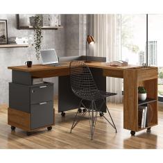 Escrivaninha Mesa Computador Alessa em L - Lukaliam Móveis 