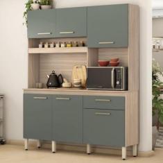 Cozinha Compacta 6 Portas 1 Gaveta Alamo Demobile - Demóbile, Avena/Me