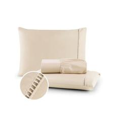 Jogo de lençol ponto palito solteiro 02 peças 400 fios - AMORA ENXOVAI