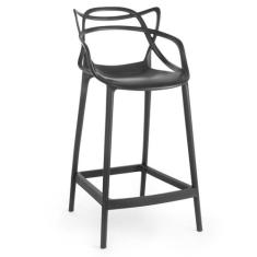 Banqueta Média Allegra 66cm Design Cozinha/Bancada - Preto - Magazine 