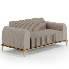 Sofá 180cm 3 Lugares Base Gold Molino D06 Linho C-370 Bege - Mpozenato