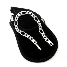 Pulseira Masculina 21cm 7mm Largura Folheada Prata PL131 - WNBIJOUTERI