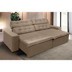 Sofá Retrátil e Reclinável 2,30m Suede Marrom Castor Magno - Sofá Casa